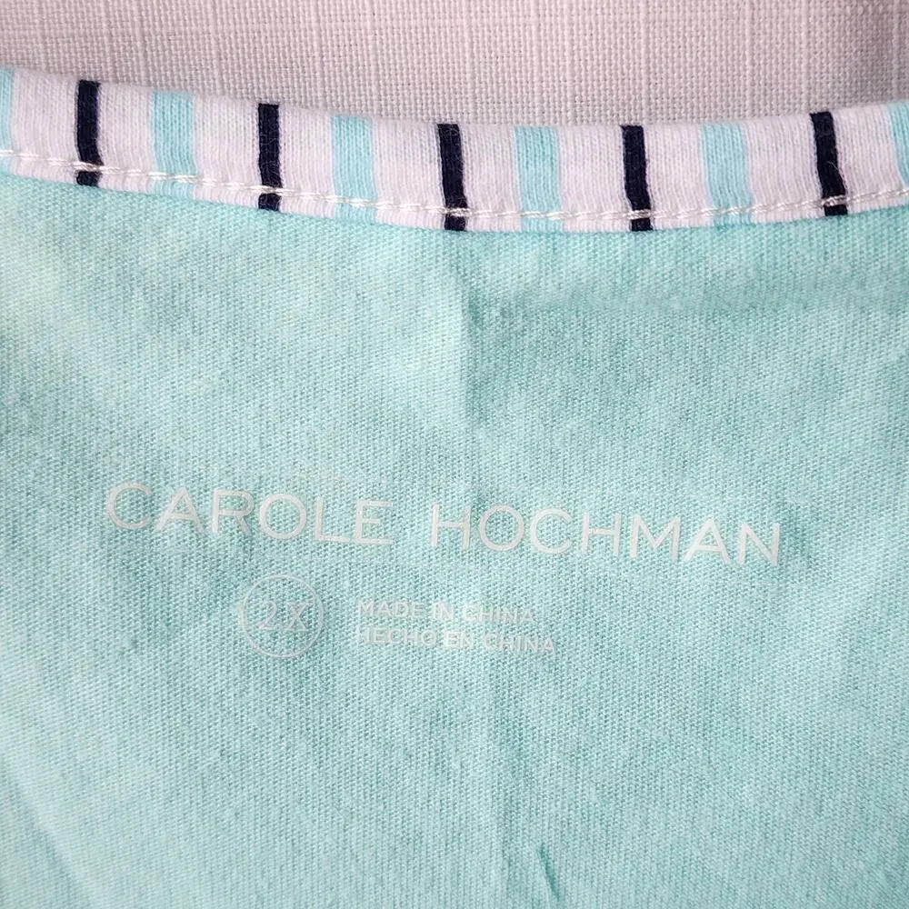 NWT Carole Hochman 2-Piece Pajama Set Aqua Blue | Cozy Lounge Sleepwear Women 2X - Picture 7 of 16